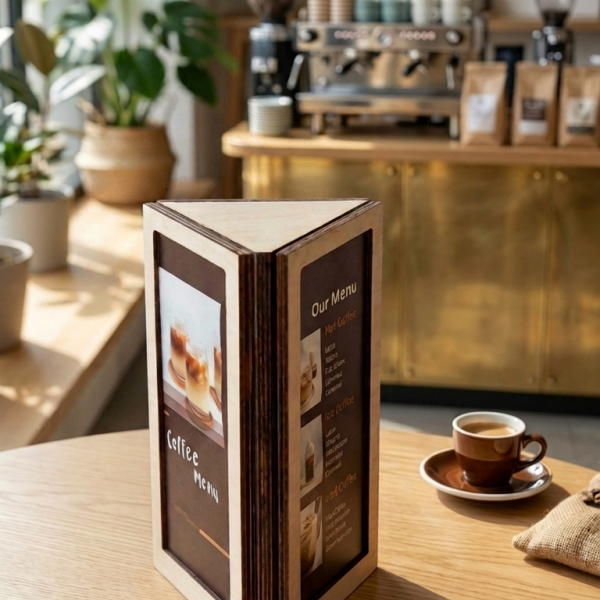triangular menu holder