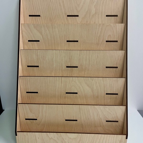 PLYWOOD SIX TIER CARD RACK