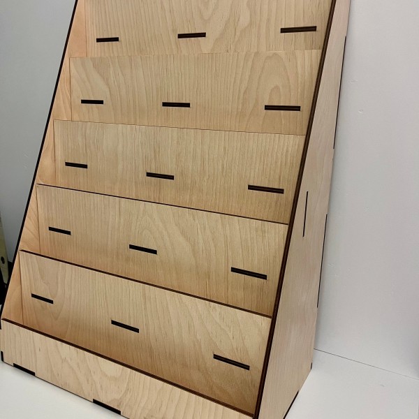 PLYWOOD SIX TIER CARD RACK 3